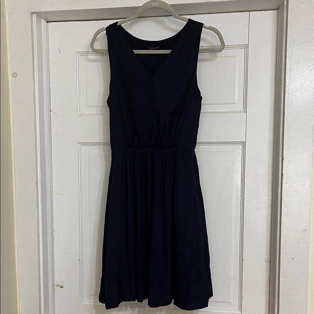 Banana Republic Sleeveless Dress, Size 4, Navy Blue, Preppy, Above the Knee